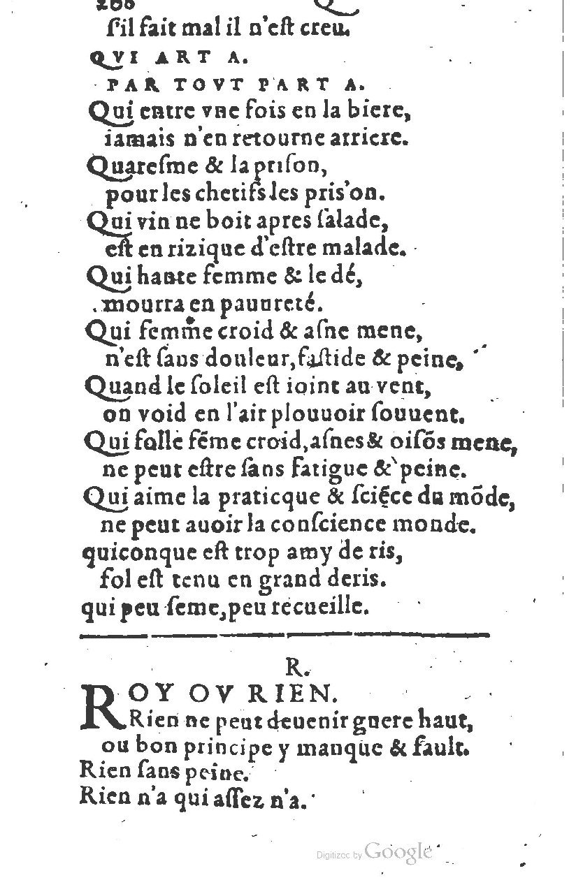 1581 - Nicolas Bonfons  - Trésor des sentences dorées - Princeton