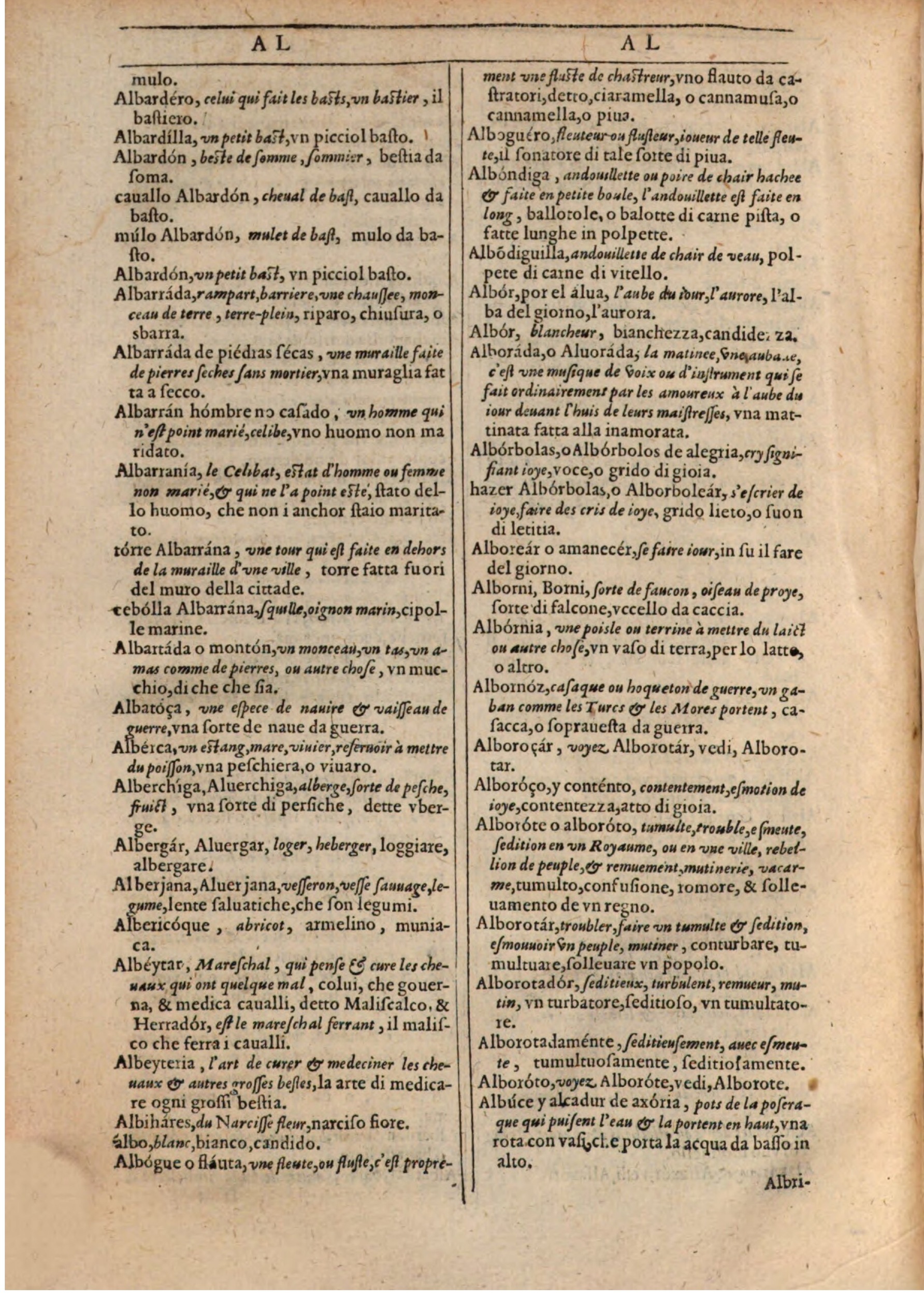 1609 - Philippe Albert et Alexandre Pernet - Trésor des trois langues française, italienne et espagnole (Première partie) - BSB Munich