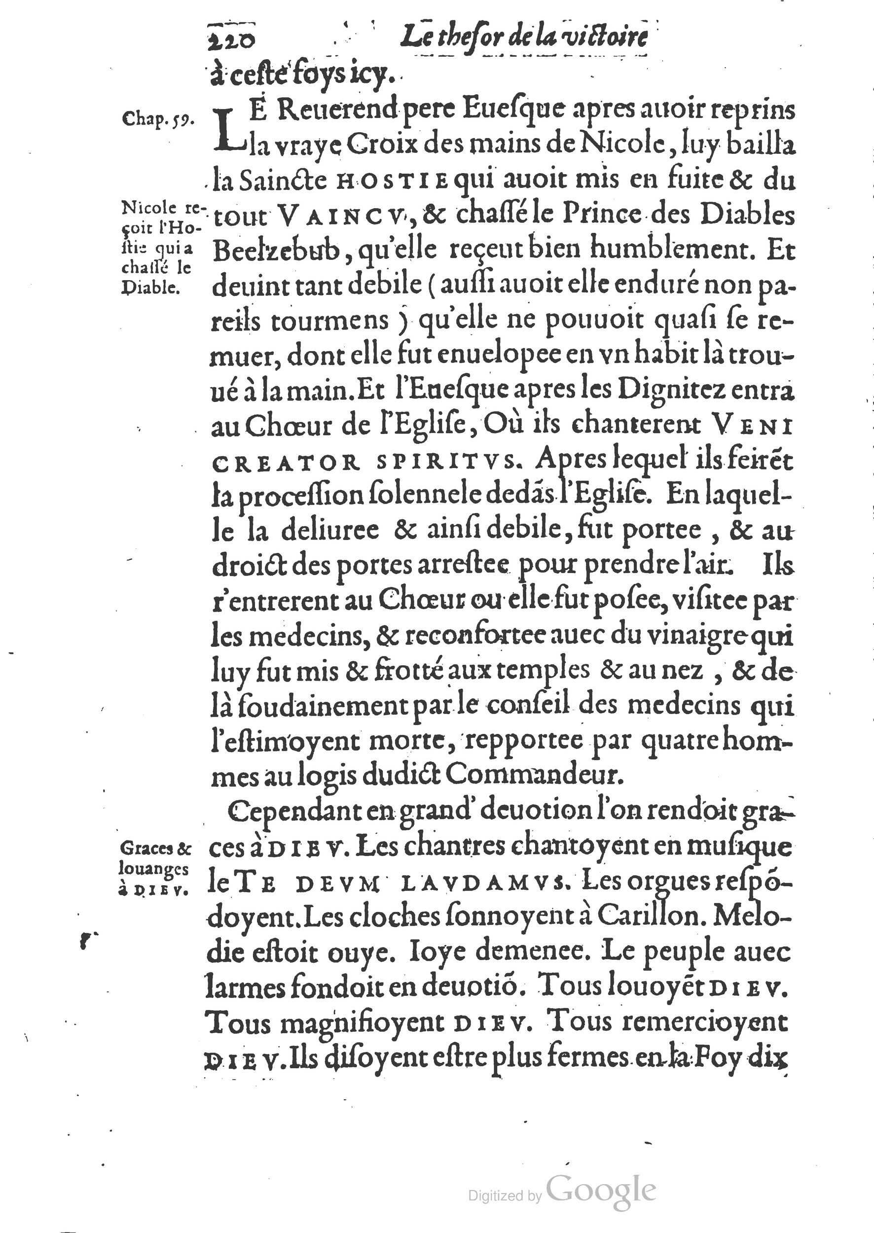 1578 - Nicolas Chesneau - Trésor et entière histoire de la triomphante victoire du corps de Dieu sur l’esprit malin - British Library