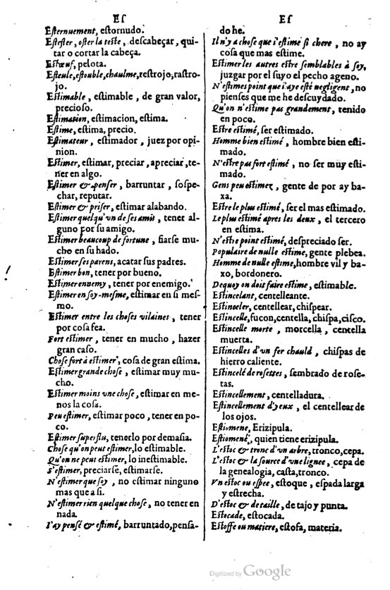 1621 - Adrian Tiffaine - Trésor des deux langues espagnole et française - BM Lyon