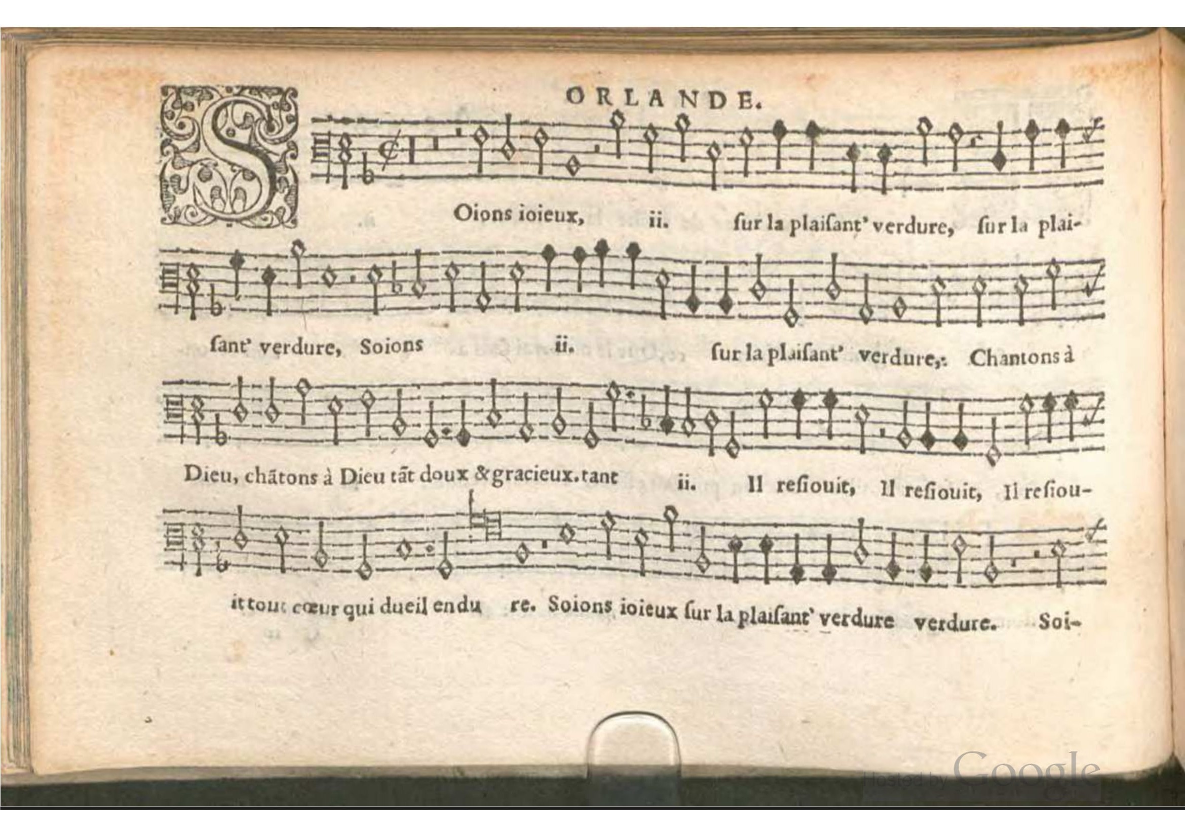 1576 - [Pierre de Saint-André] - Trésor de musique d’Orlande de Lassus Bassus - BSB Munich