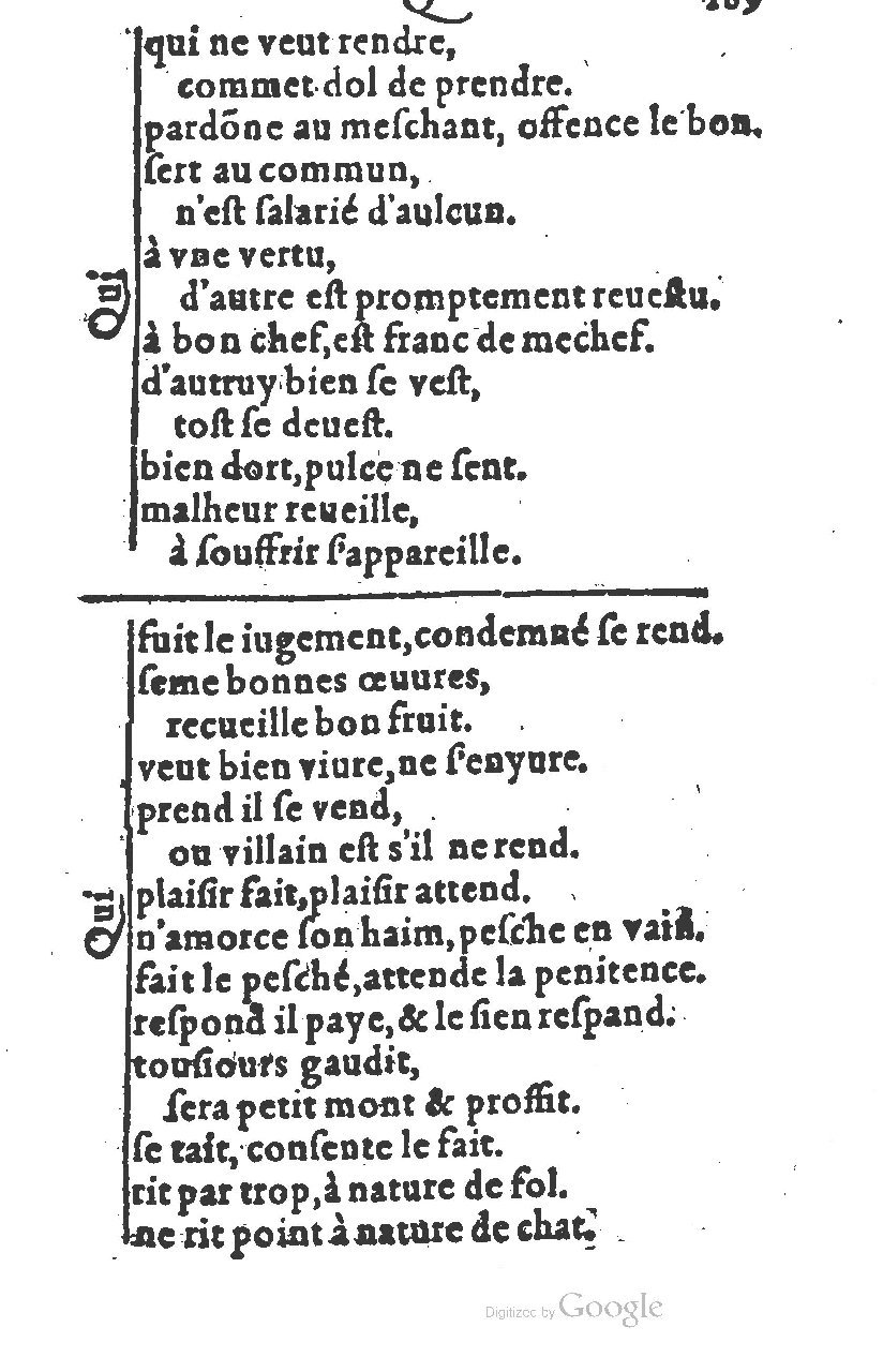 1581 - Nicolas Bonfons  - Trésor des sentences dorées - Princeton