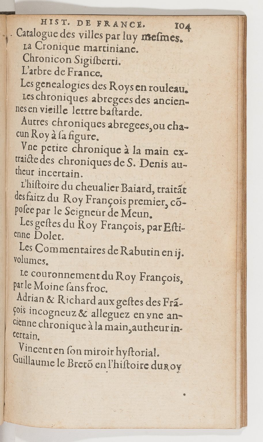1583 - Galiot Corrozet - Trésor des histoires de France - BnF