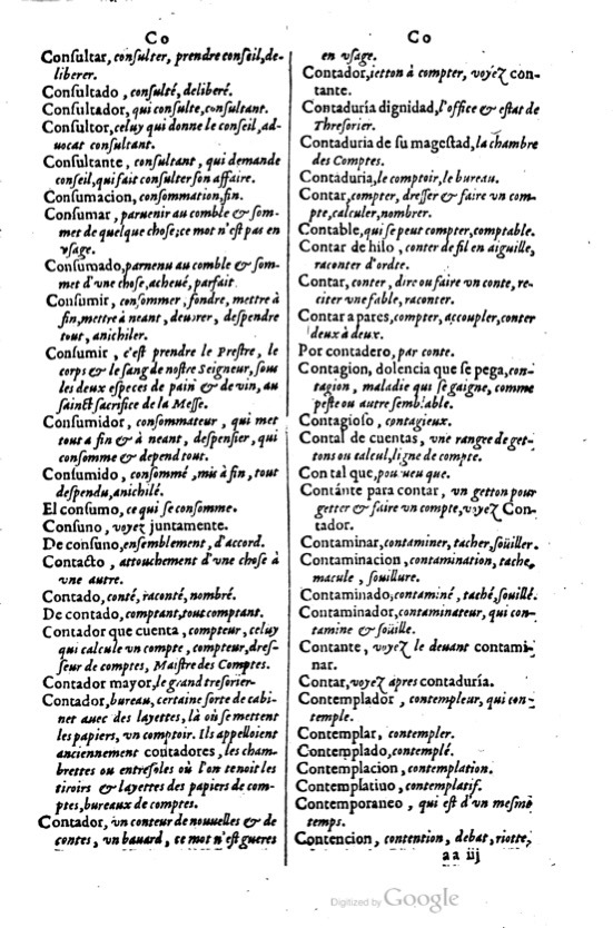 1621 - Adrian Tiffaine - Trésor des deux langues espagnole et française - BM Lyon