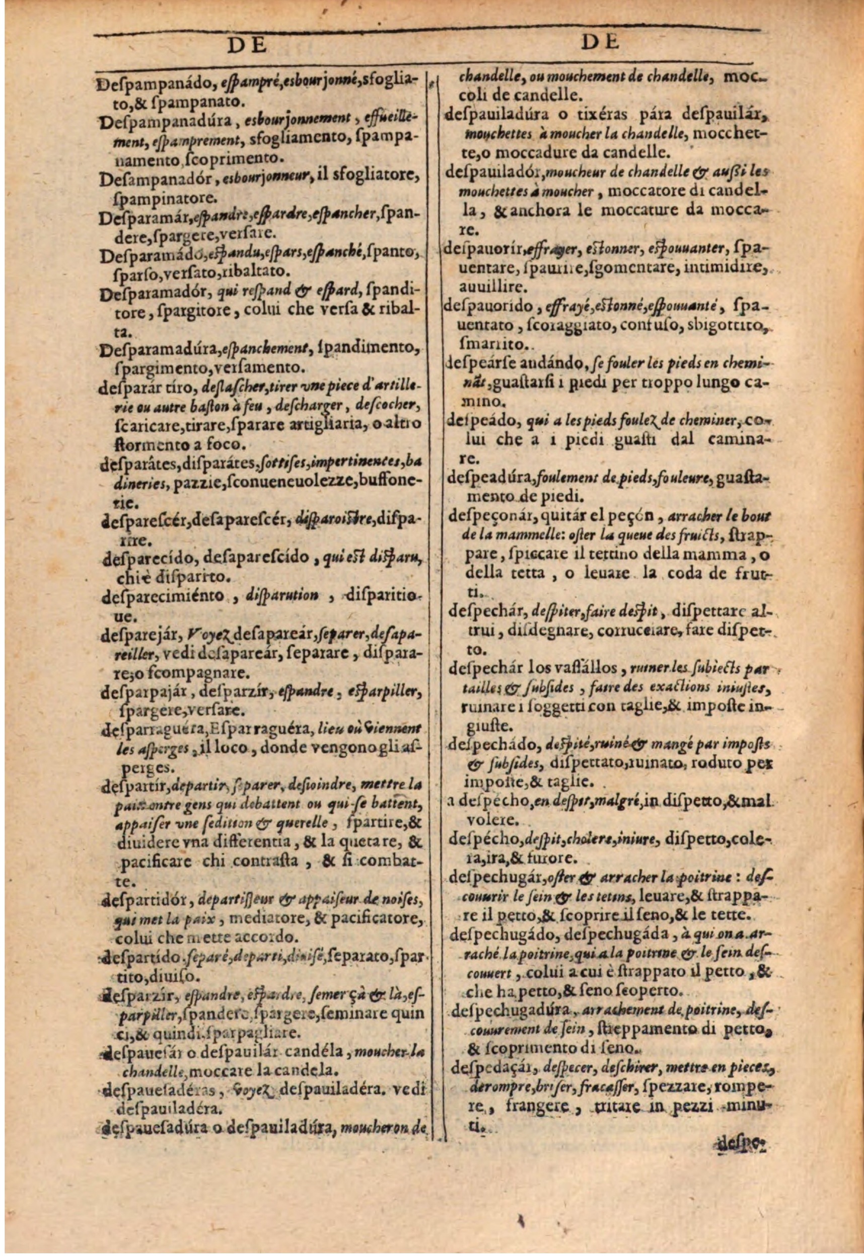 1609 - Philippe Albert et Alexandre Pernet - Trésor des trois langues française, italienne et espagnole (Première partie) - BSB Munich 1609 - Philippe Albert et Alexandre Pernet - Trésor des trois langues française, italienne et espagnole (Première partie) - BSB Munich