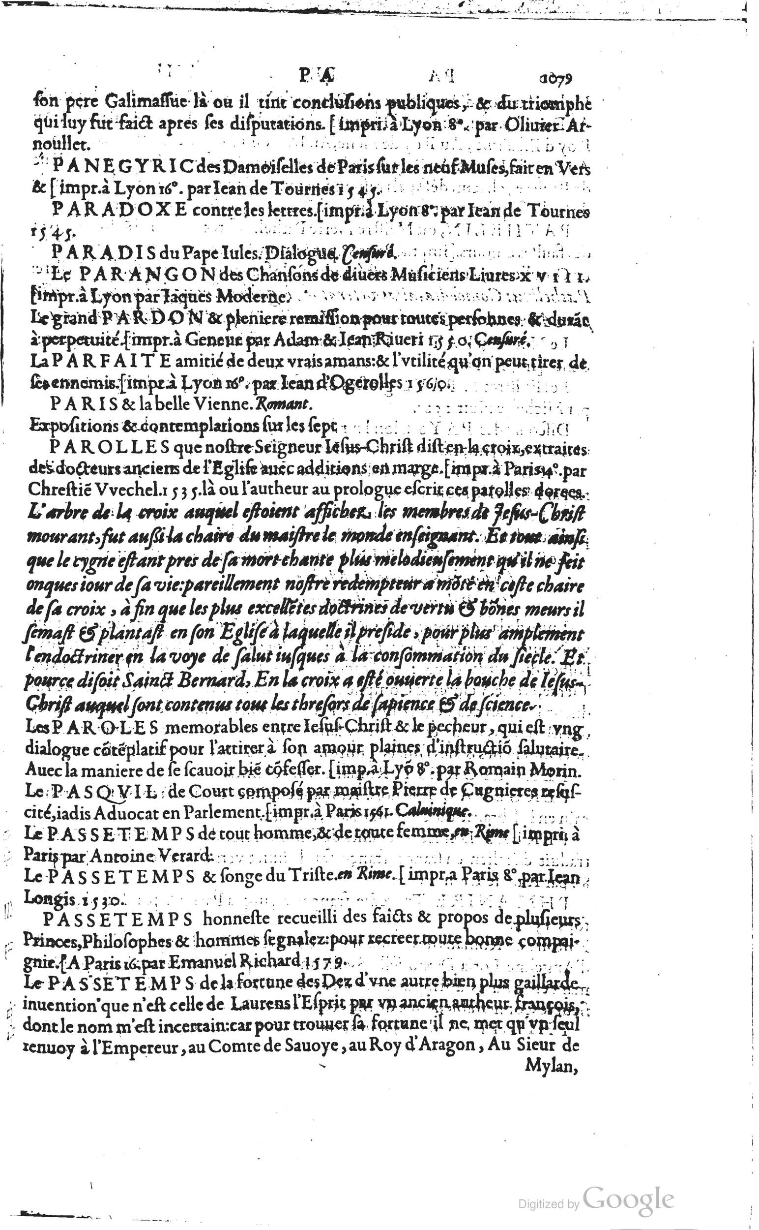 1585 - Barthélemy Honorat - Bibliothèques françaises - BSB Munich