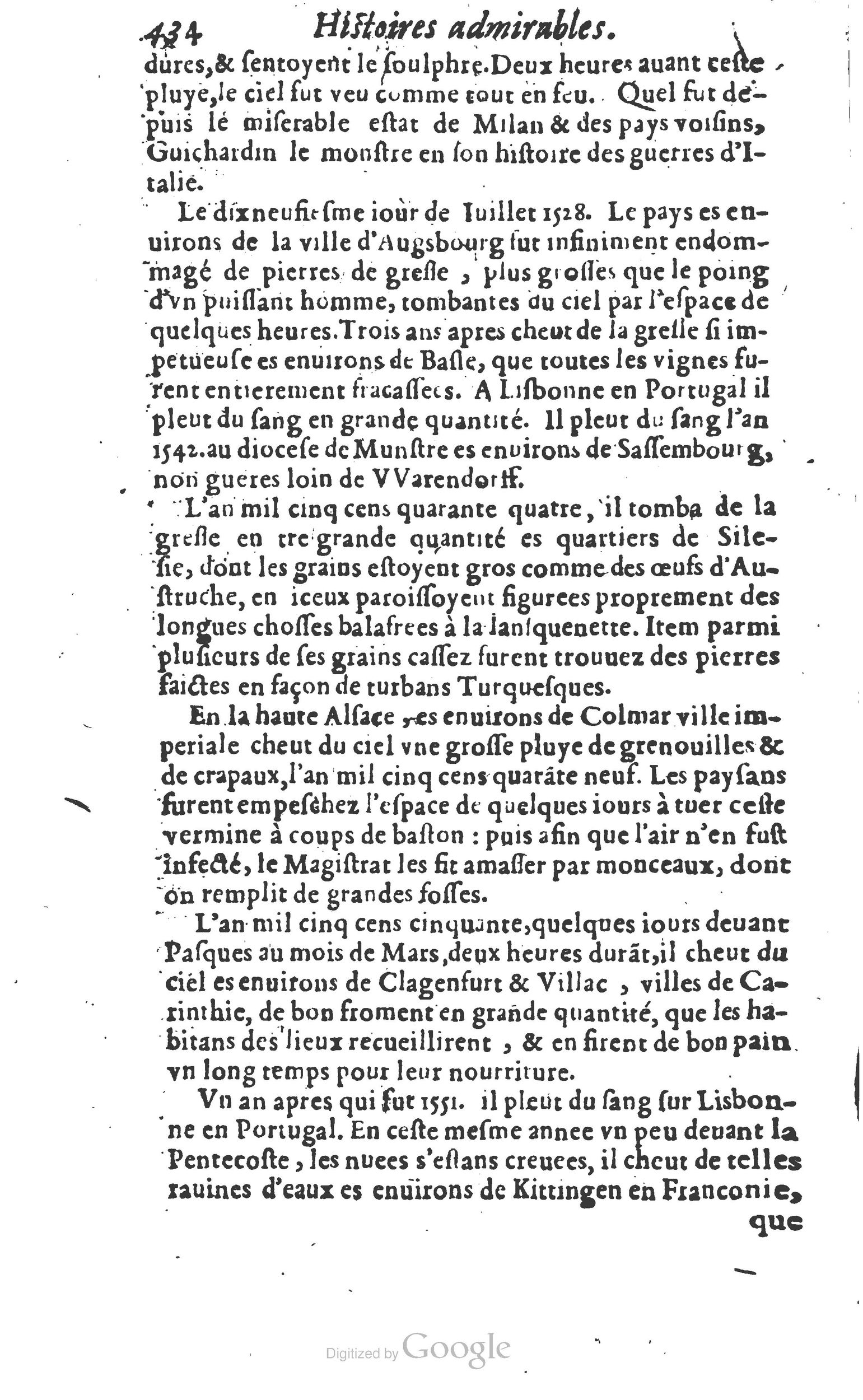 1610 - Paul Marceau - Trésor d’histoires admirables et mémorables - Princeton