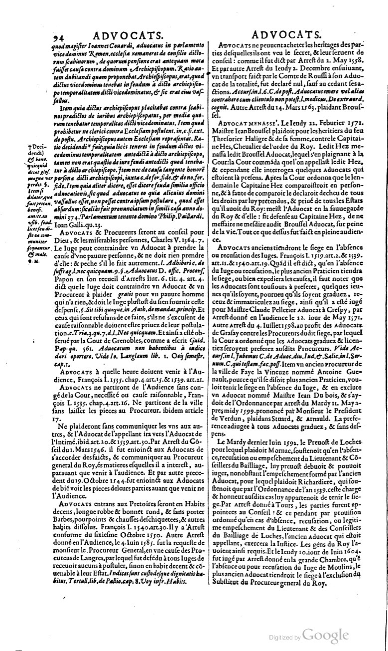 1629 - Veuve Nicolas Buon - Trésor du droit français (21754 T. 1) - BM Lyon
