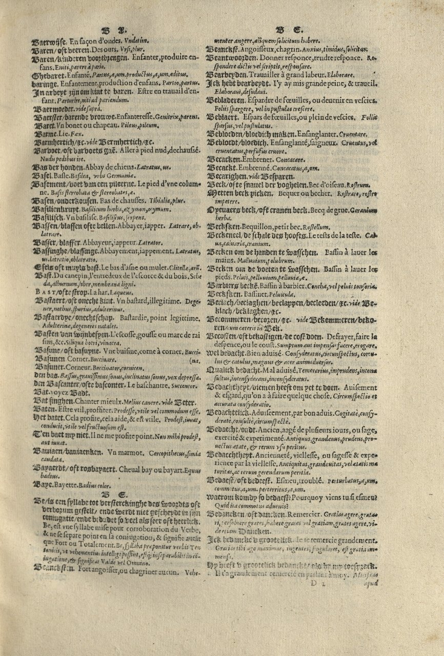 1573 - Christophe Plantin - Trésor du langage bas-allemand - Greifswald