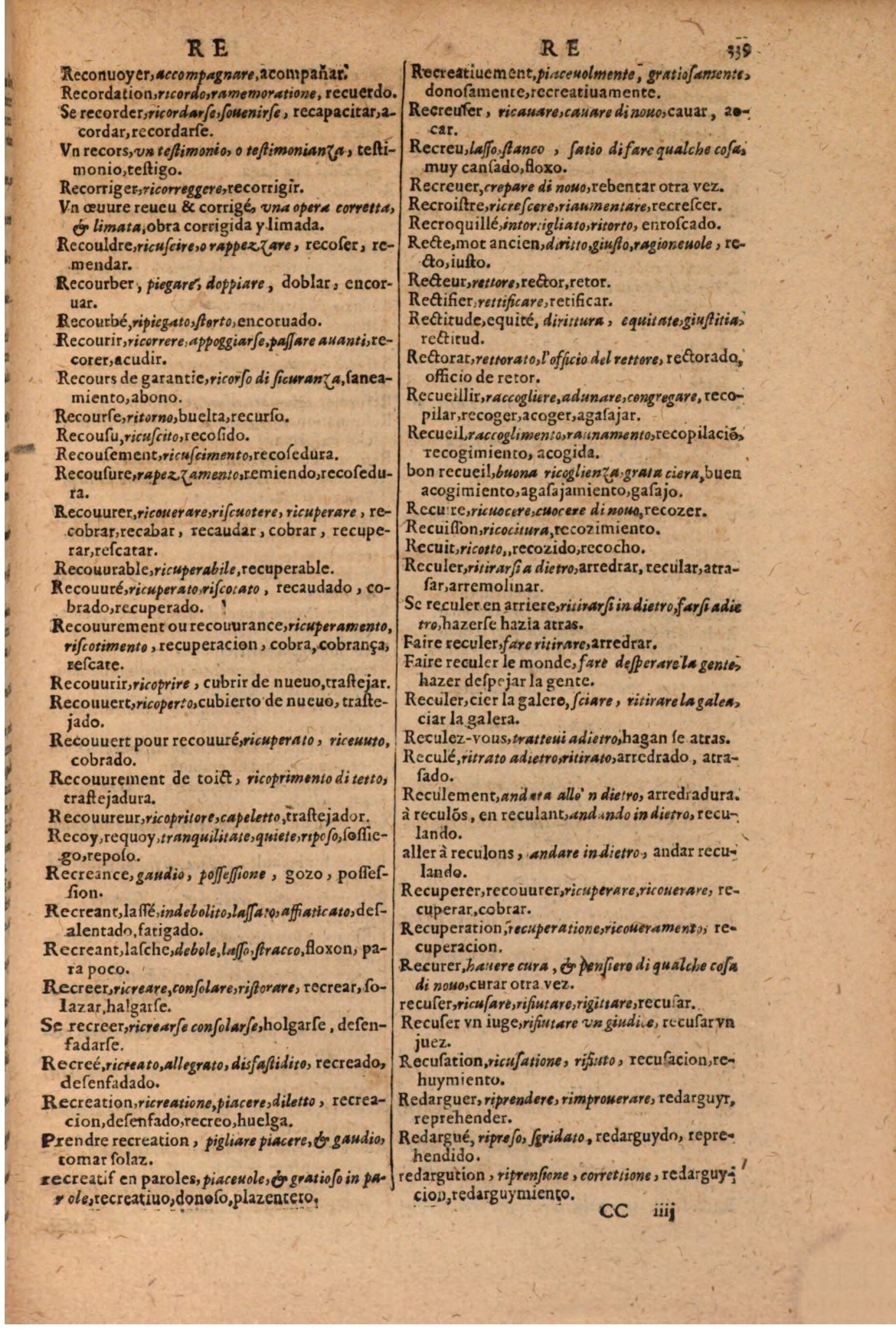 1616 - Pierre de la Rovière - Trésor des trois langues (Seconde partie) - BSB Munich