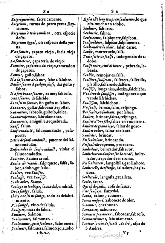 1616 - Veuve Marc Orry - Trésor des deux langues espagnole et française (Première et Seconde parties) - BM Lyon