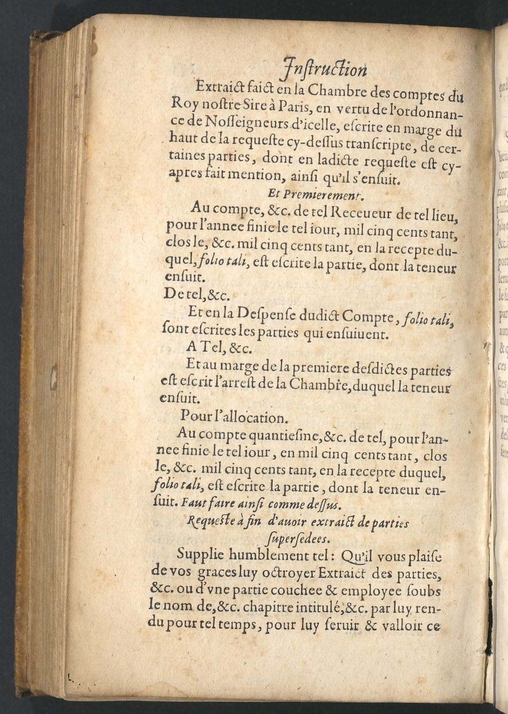 1599 - Claude de Monstr’oeil et Jean Richer - Trésor des instructions des finances - BnF
