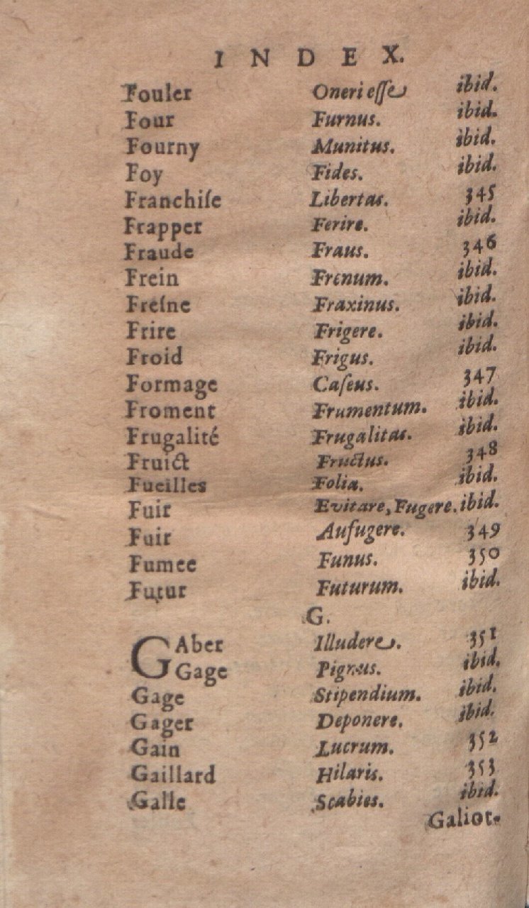 1612 - Dominicus Custos - Trésor des proverbes français  - Bibliopol-Olomuc