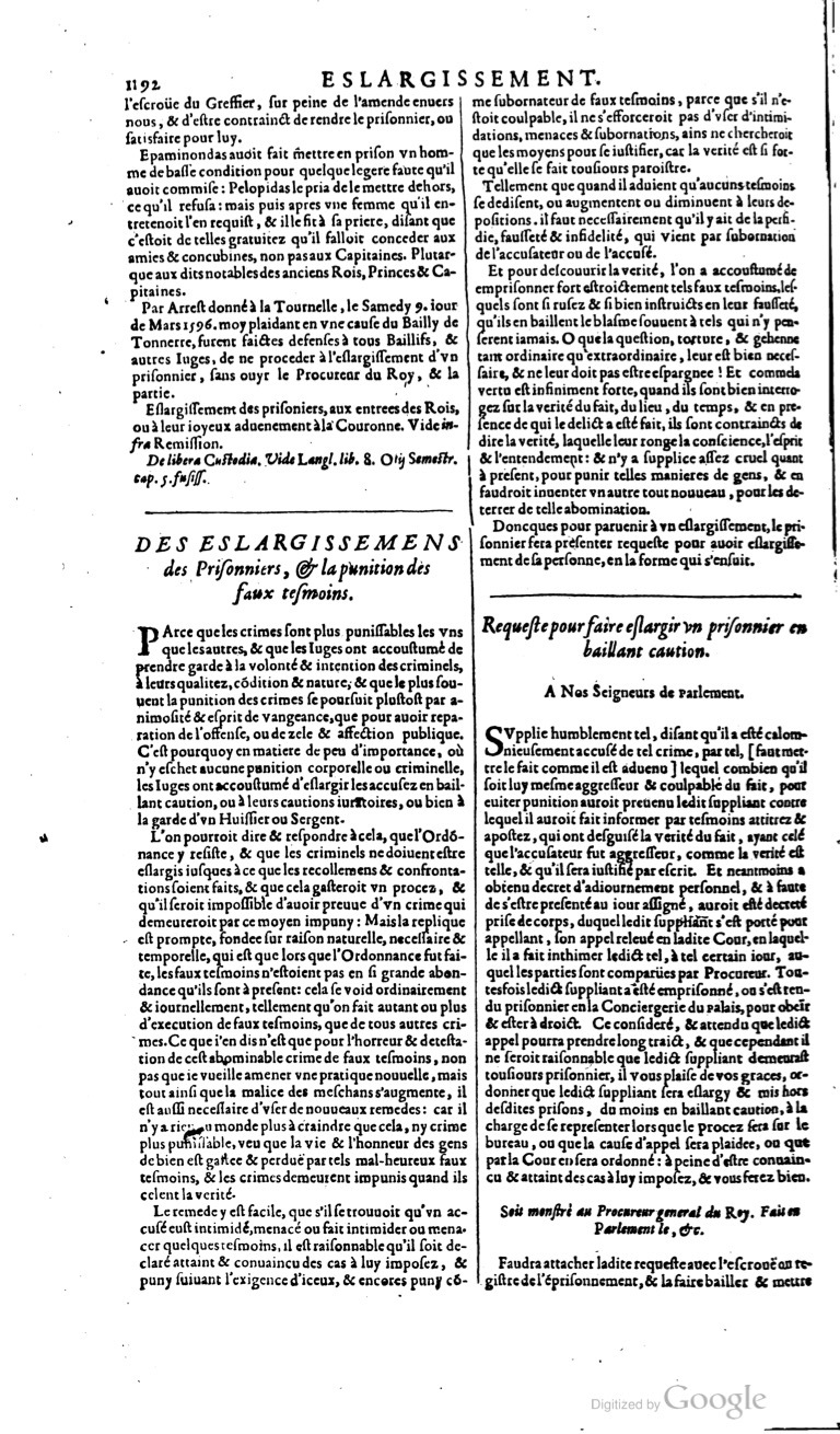 1629 - Veuve Nicolas Buon - Trésor du droit français (21754 T. 1) - BM Lyon