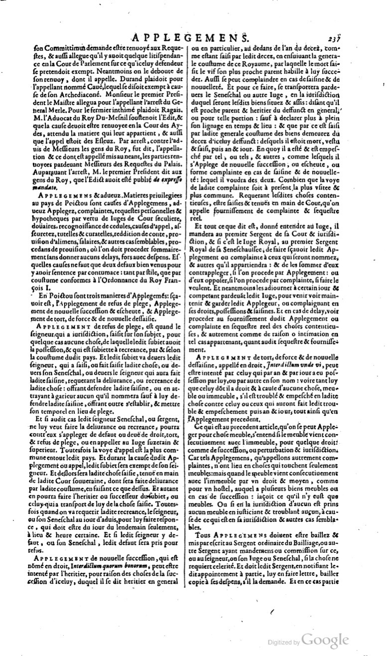 1629 - Veuve Nicolas Buon - Trésor du droit français (29620 T. 1) - BM Lyon
