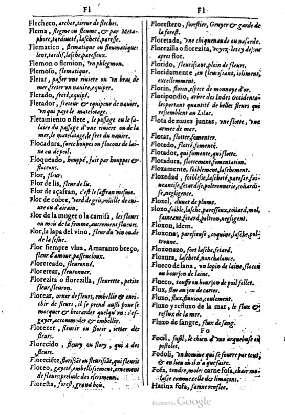 1616 - Veuve Marc Orry - Trésor des deux langues espagnole et française (Première et Seconde parties) - BM Lyon