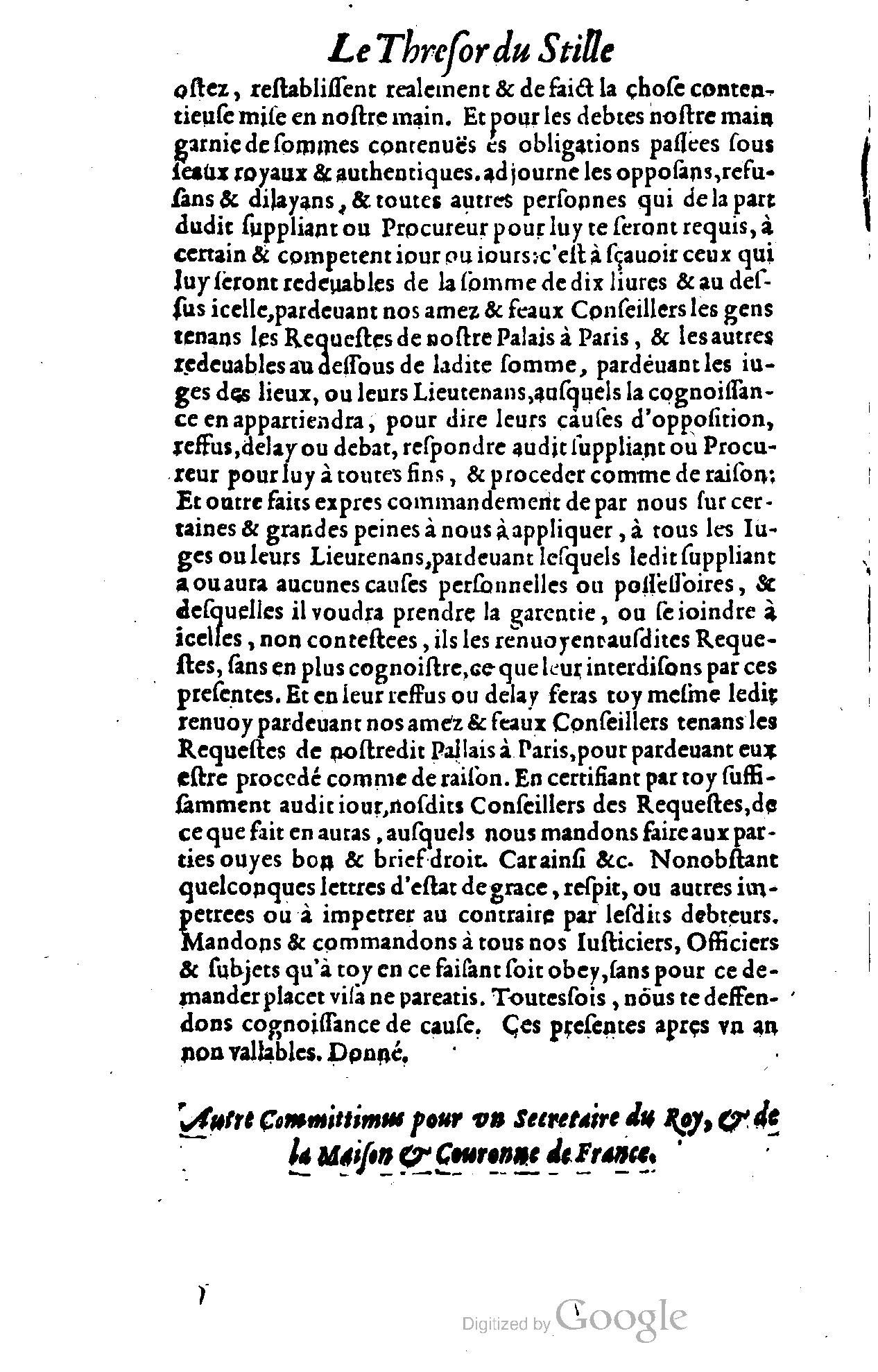 1614 - Jean Richer - Trésor du nouveau style et protocole de la chancellerie de France - BSB Munich