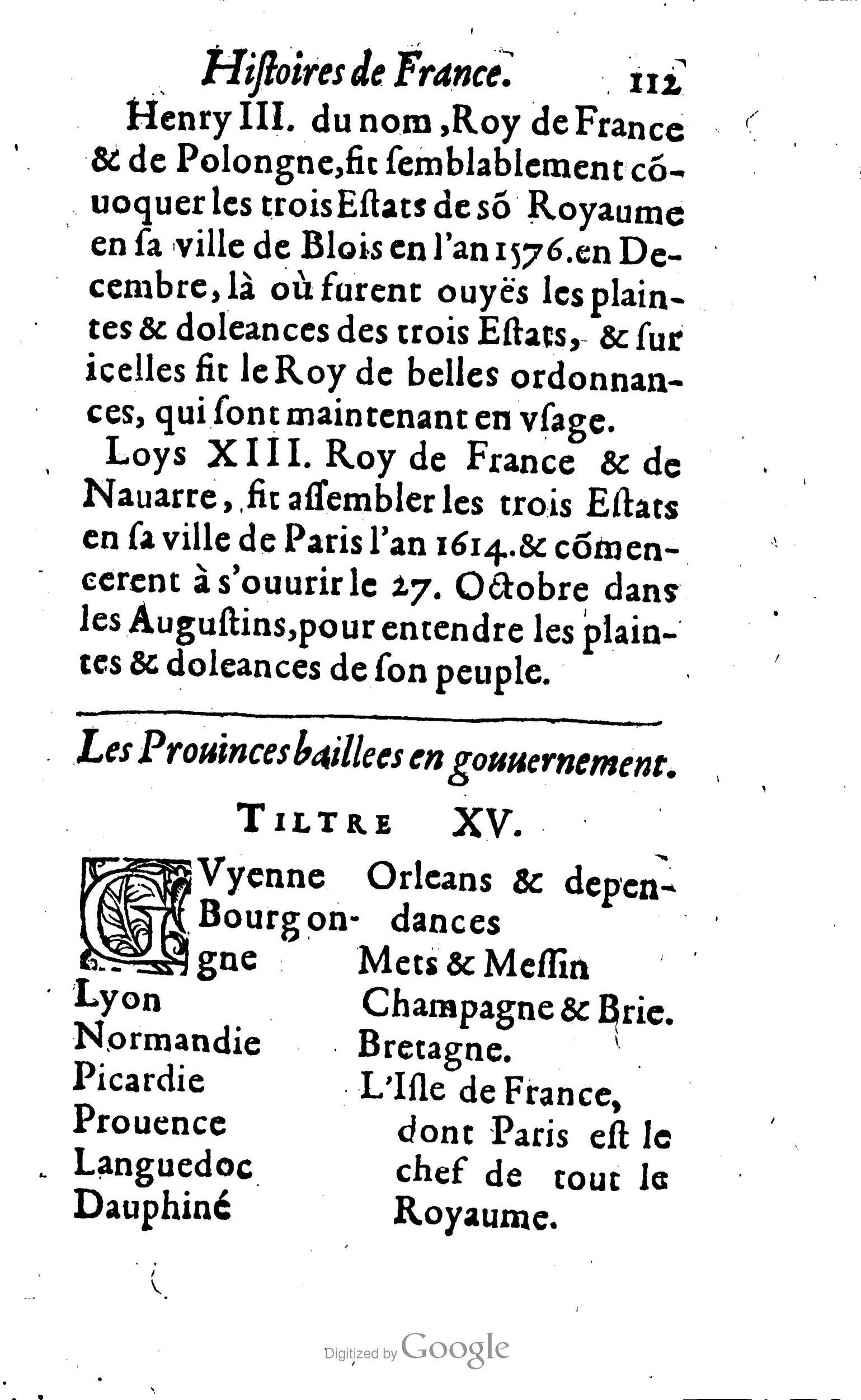 1619 - Jean Corrozet - Trésor des histoires de France - BSB Munich