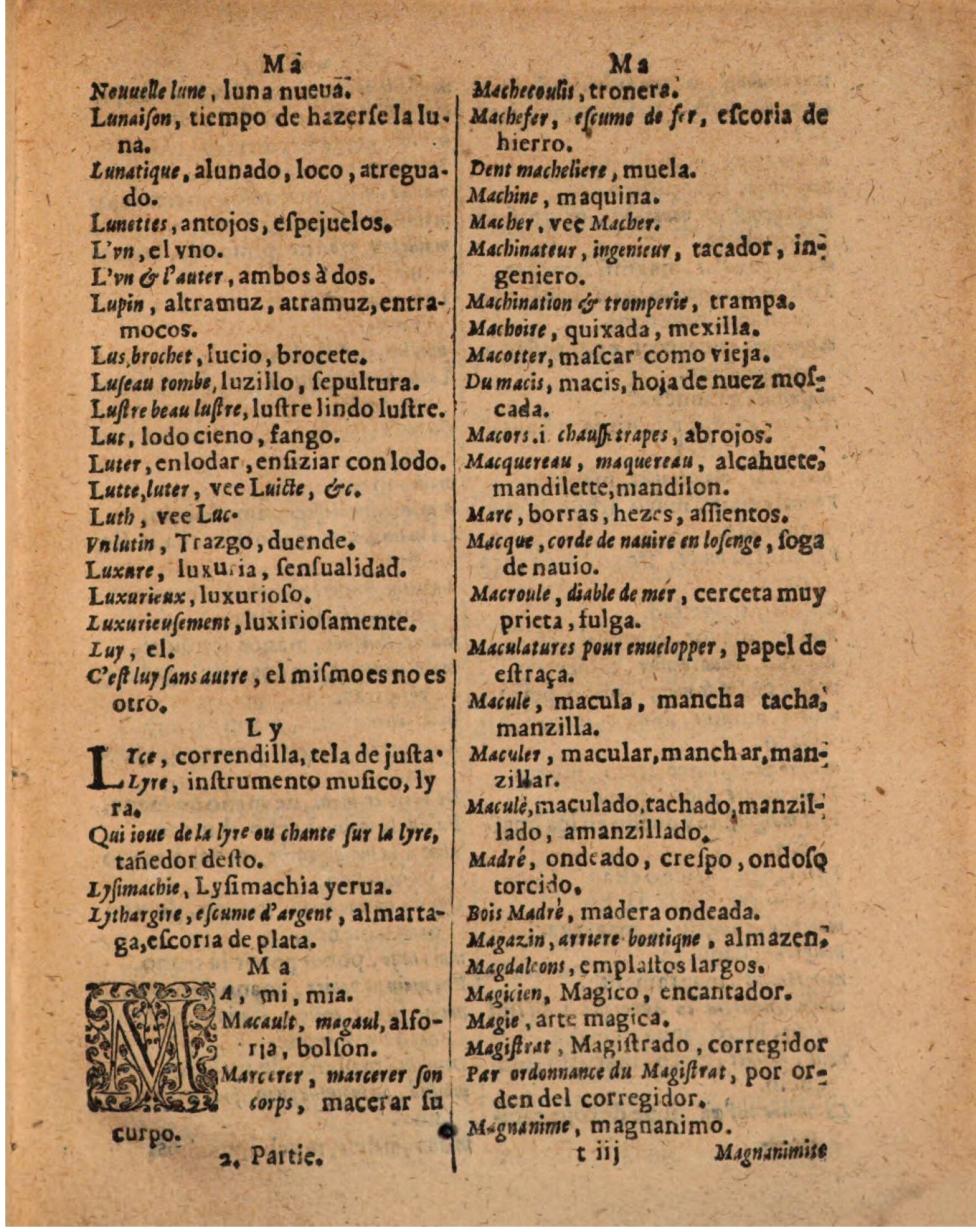 1624 - Hubert Antoine - Trésor des deux langues espagnole et française (Seconde partie) - BSB Munich