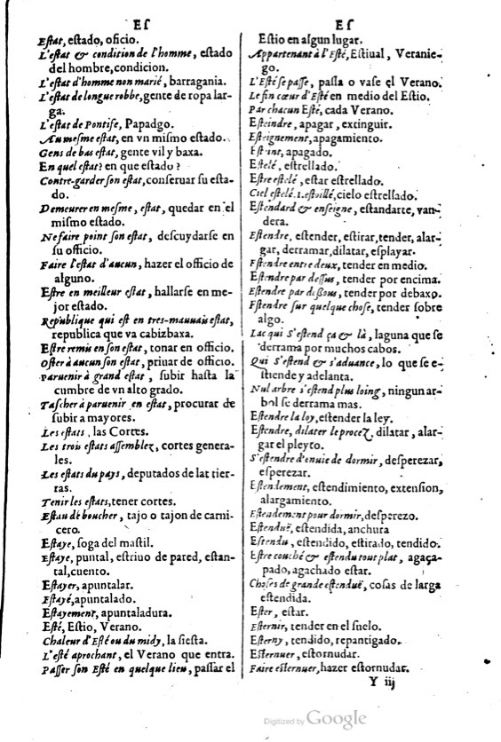 1621 - Adrian Tiffaine - Trésor des deux langues espagnole et française - BM Lyon