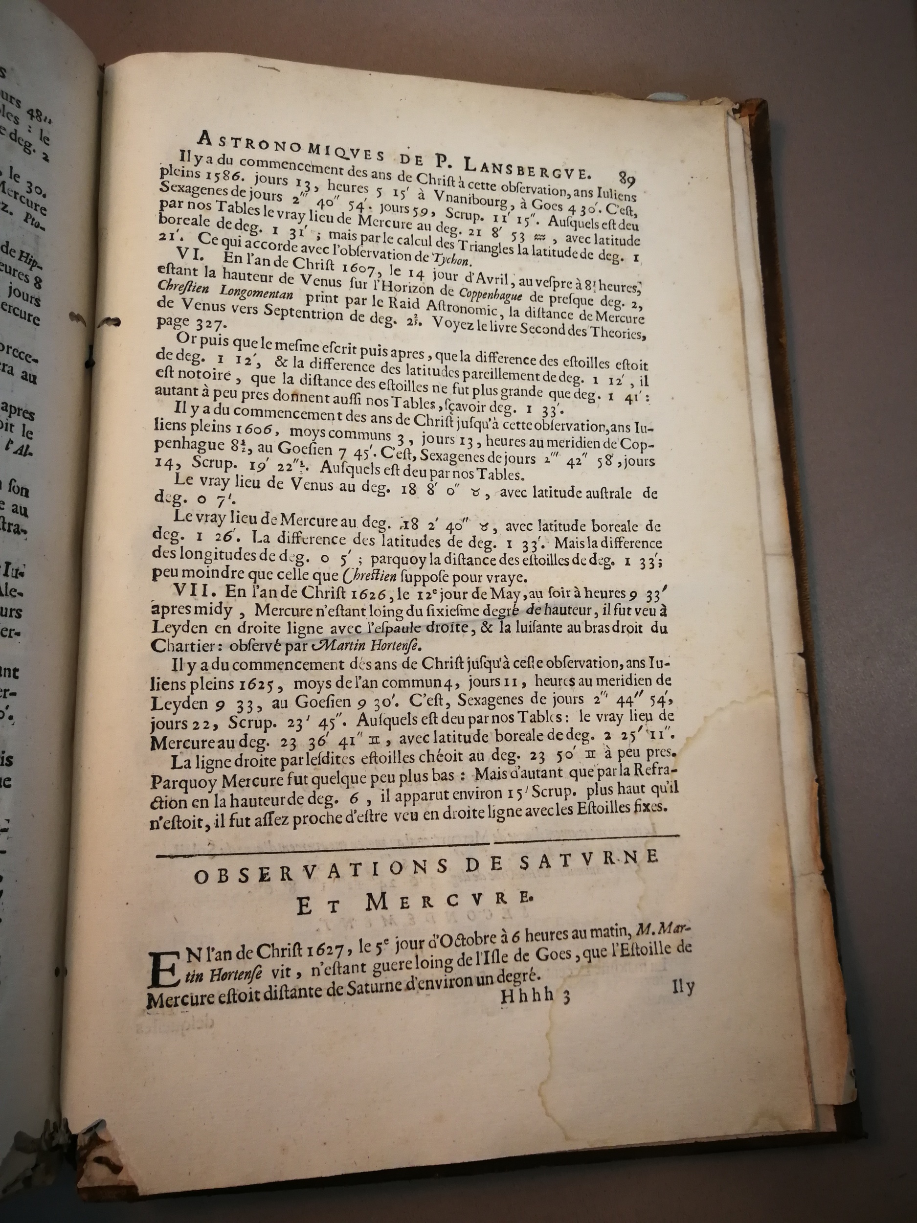 1633 - Zacharie Roman - Trésor d’observations astronomiques - BM Marseille