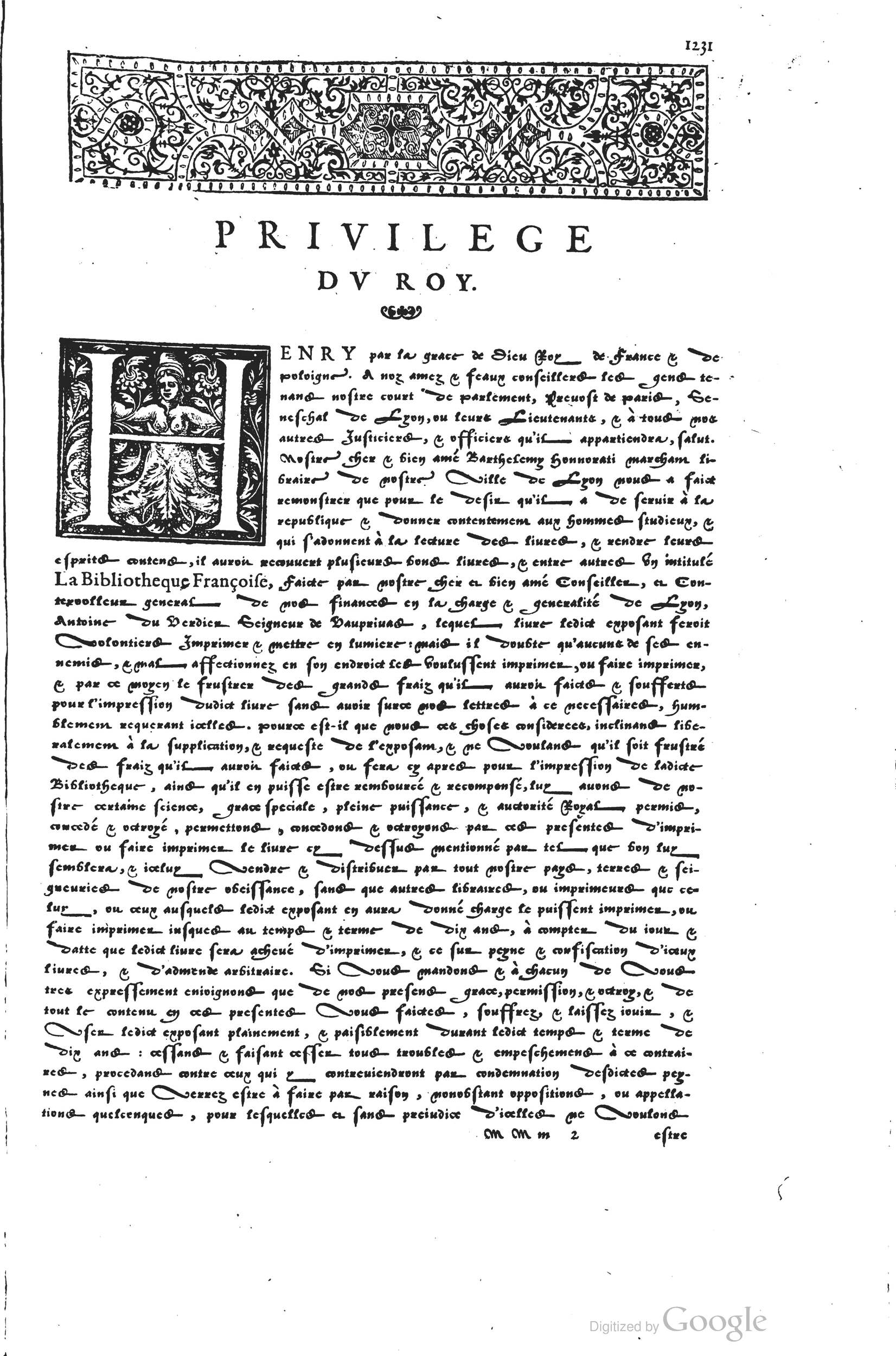 1585 - Barthélemy Honorat - Bibliothèques françaises - BSB Munich