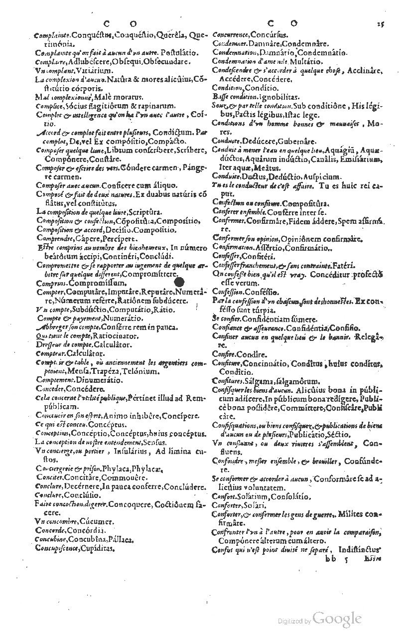 1585 - Simphorianum Beraud et Stephanum Michaëlem - Trésor des mots et traits français - Barcelone