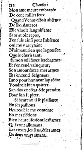 1623 - Jacques Cailloüé - Trésor ou recueil des chansons amoureuses - British Library