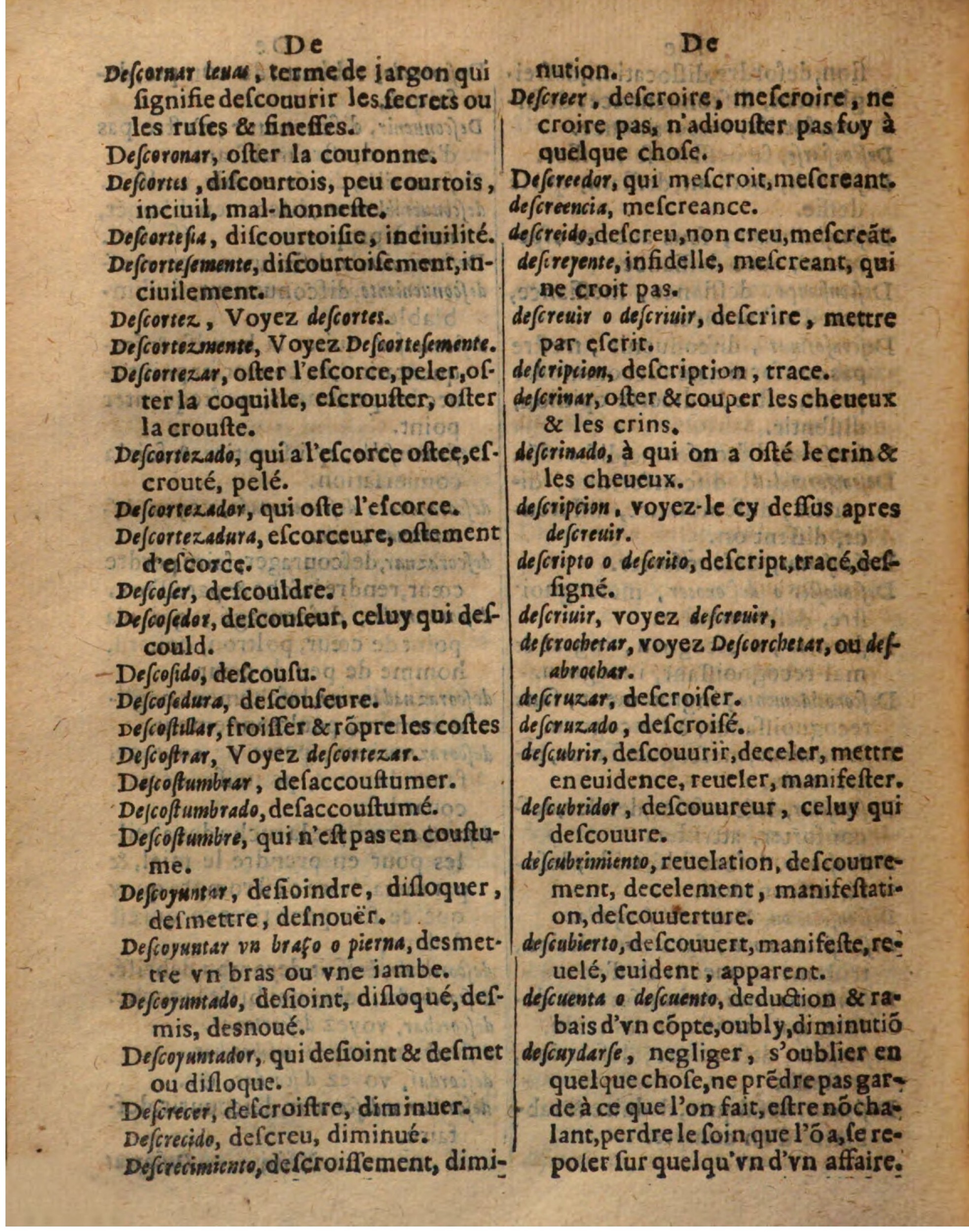 1625 - Hubert Antoine - Trésor des deux langues espagnole et française - Augsbourg