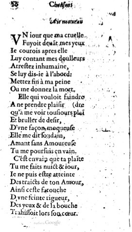 1623 - Jacques Cailloüé - Trésor ou recueil des chansons amoureuses - British Library