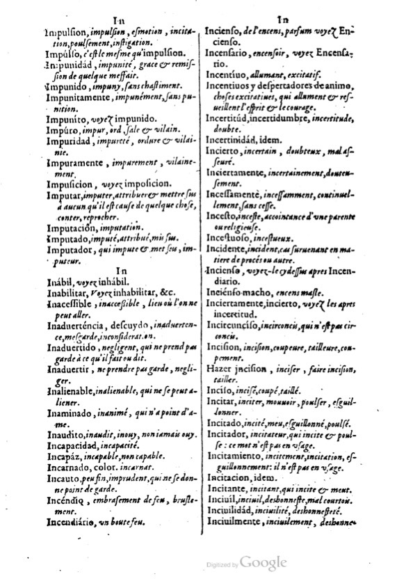 1621 - Adrian Tiffaine - Trésor des deux langues espagnole et française - BM Lyon