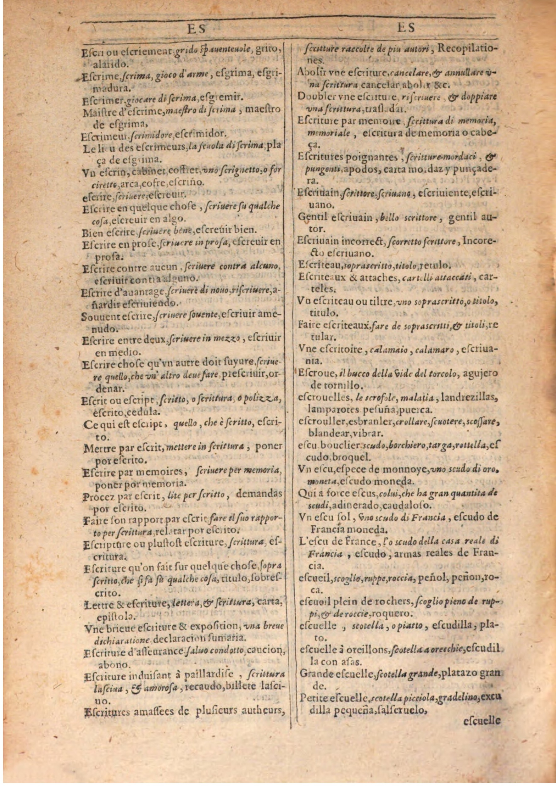 1609 - Philippe Albert et Alexandre Pernet - Trésor des trois langues française, italienne et espagnole (Seconde partie) - BSB Munich 1609 - Philippe Albert et Alexandre Pernet - Trésor des trois langues française, italienne et espagnole (Seconde partie) - BSB Munich