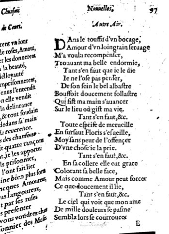 1623 - Jacques Cailloüé - Trésor ou recueil des chansons amoureuses - British Library