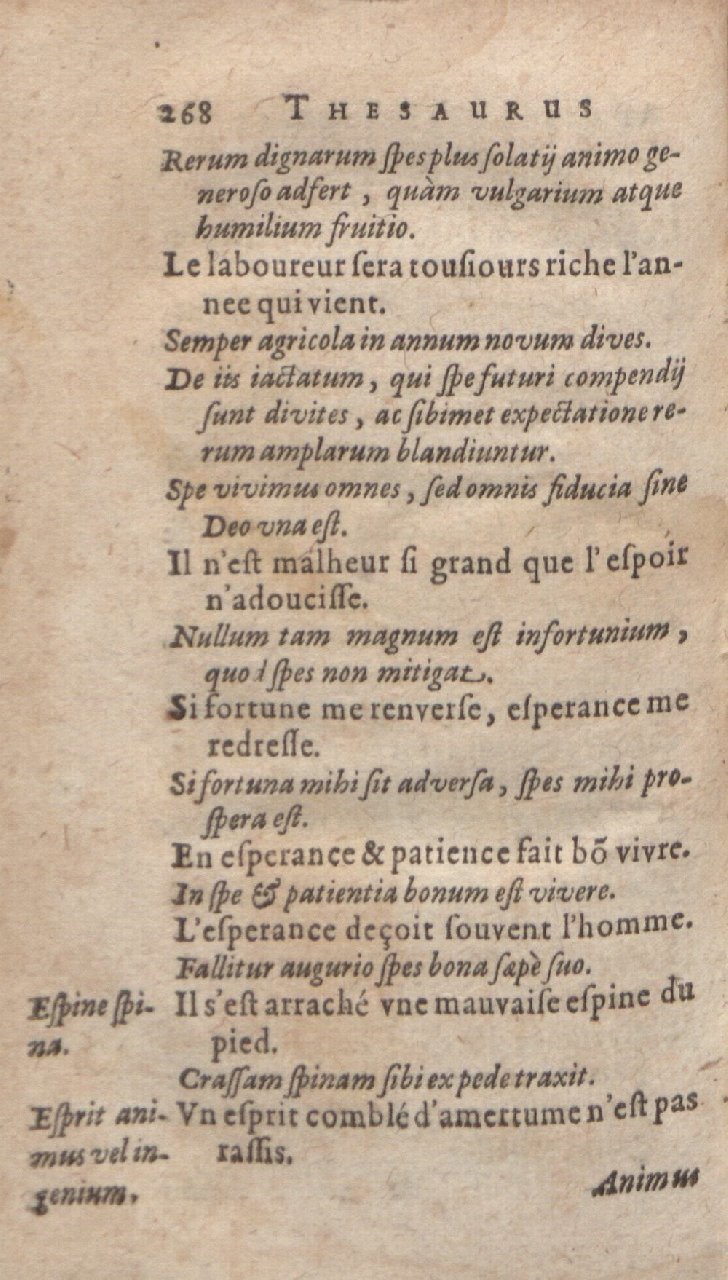 1612 - Dominicus Custos - Trésor des proverbes français  - Bibliopol-Olomuc