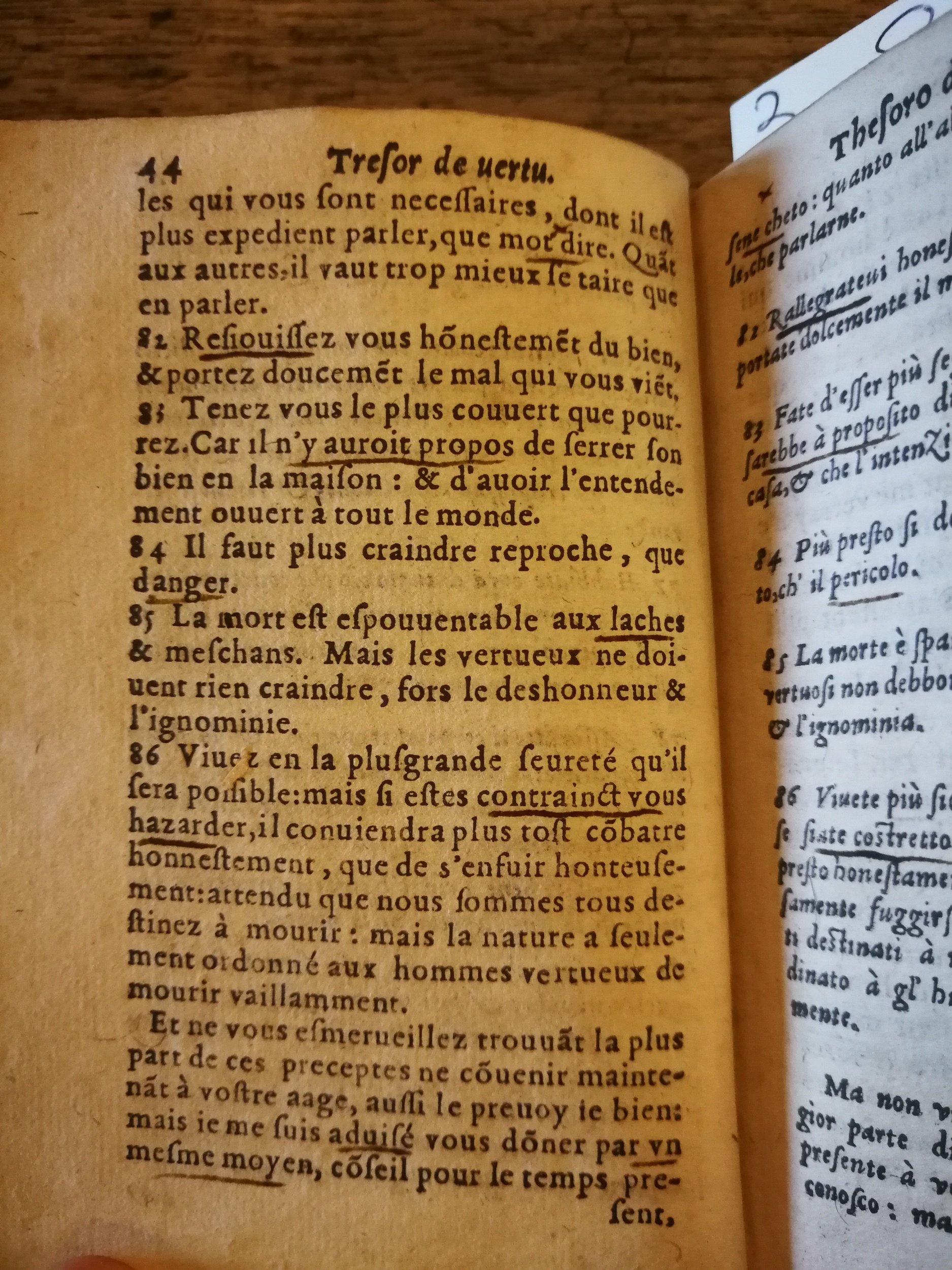 1576 - Benoît Rigaud - Trésor de vertu - BNC Florence