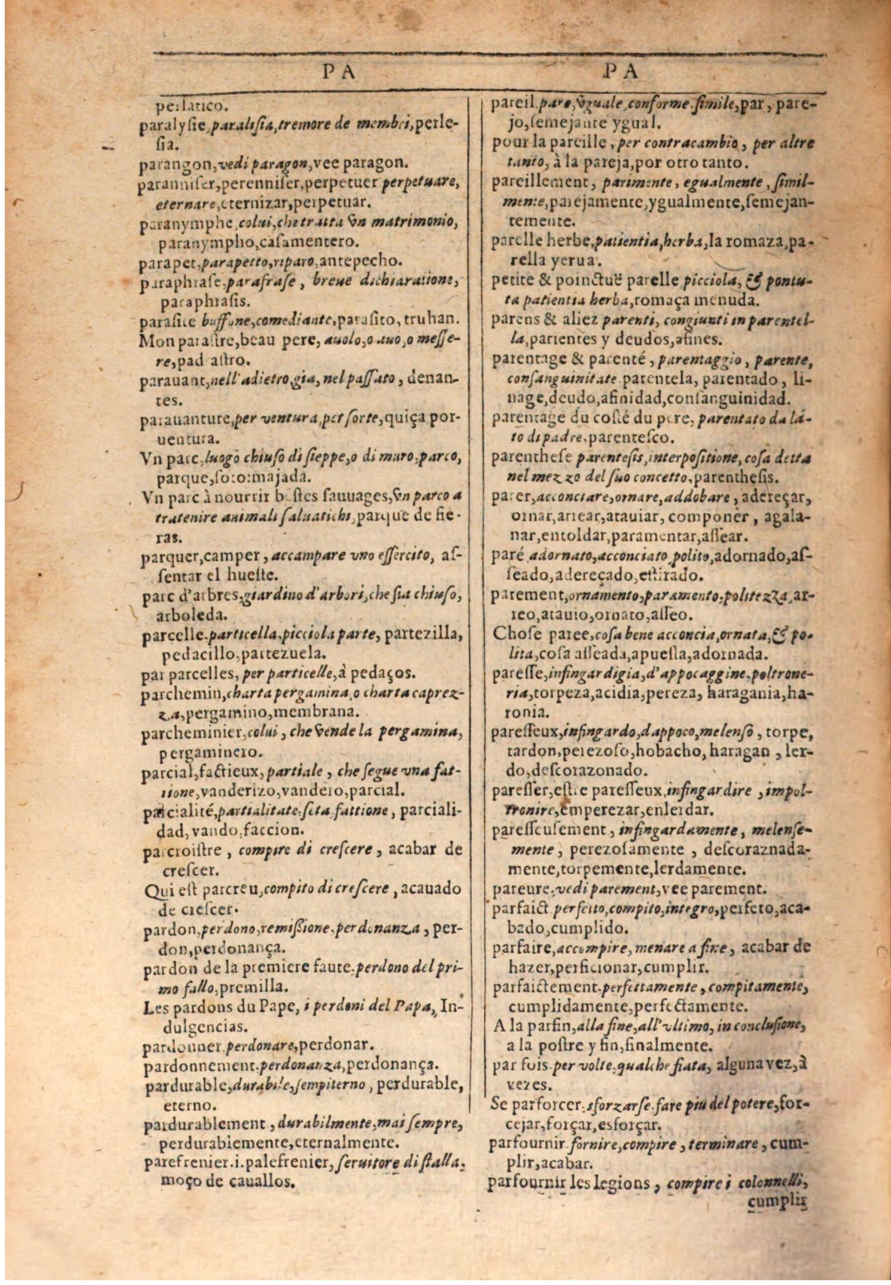 1609 - Philippe Albert et Alexandre Pernet - Trésor des trois langues française, italienne et espagnole (Seconde partie) - BSB Munich 1609 - Philippe Albert et Alexandre Pernet - Trésor des trois langues française, italienne et espagnole (Seconde partie) - BSB Munich