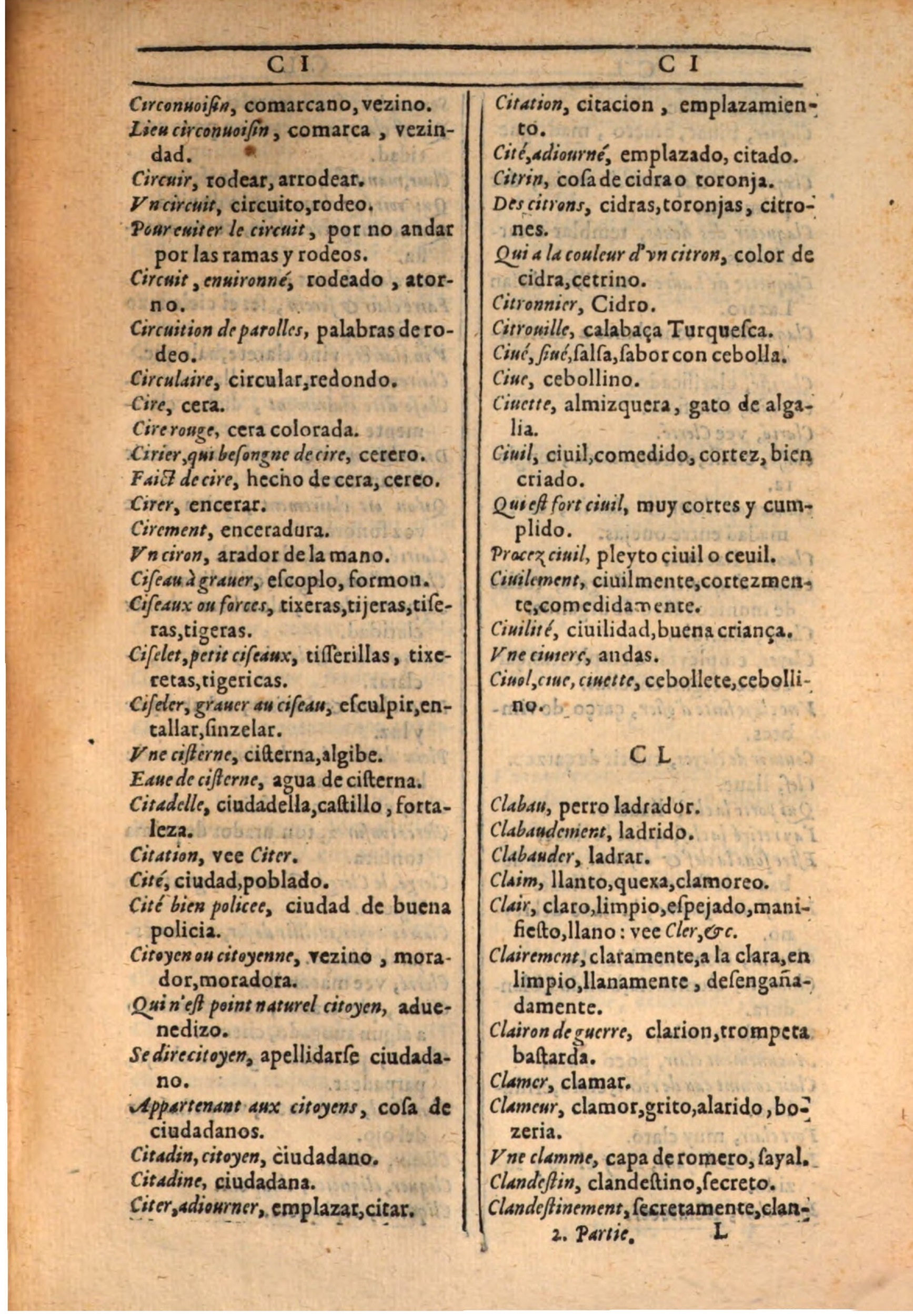 1607 - Marc Orry - Trésor des deux langues espagnole et française (Seconde partie) - BSB Munich