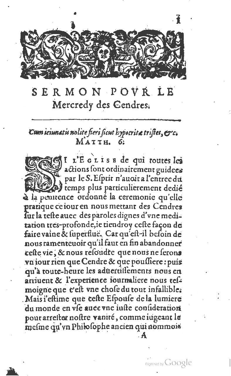 1607 - Nicolas Du Fossé - Trésor quadragésimal - T 01 - BM Lyon 1607 - Nicolas Du Fossé - Trésor quadragésimal - T 01 - BM Lyon