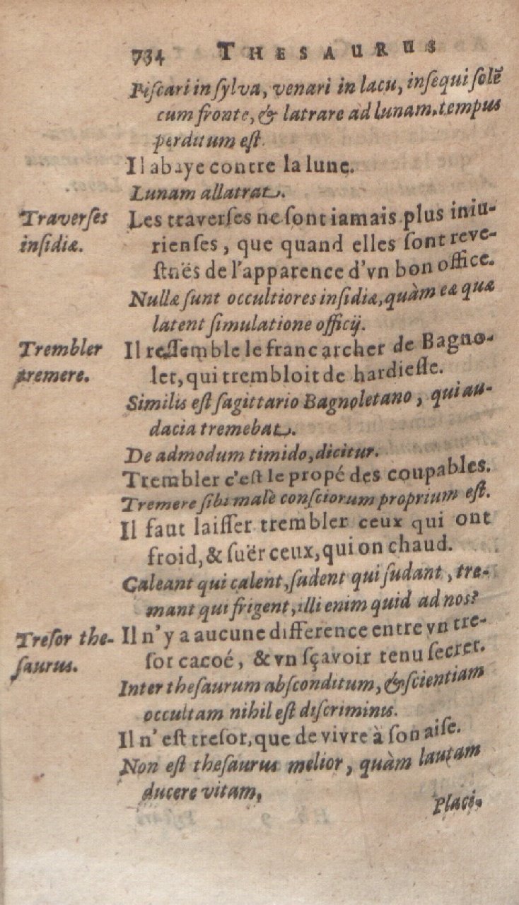1612 - Dominicus Custos - Trésor des proverbes français  - Bibliopol-Olomuc