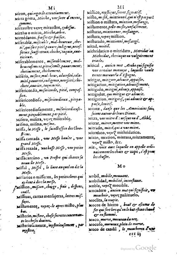 1621 - Adrian Tiffaine - Trésor des deux langues espagnole et française - BM Lyon