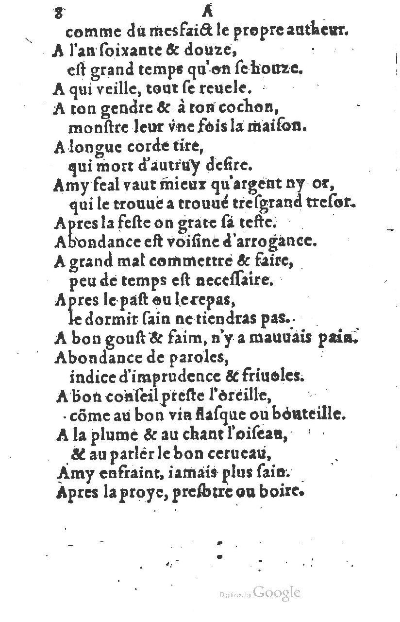 1581 - Nicolas Bonfons  - Trésor des sentences dorées - Princeton