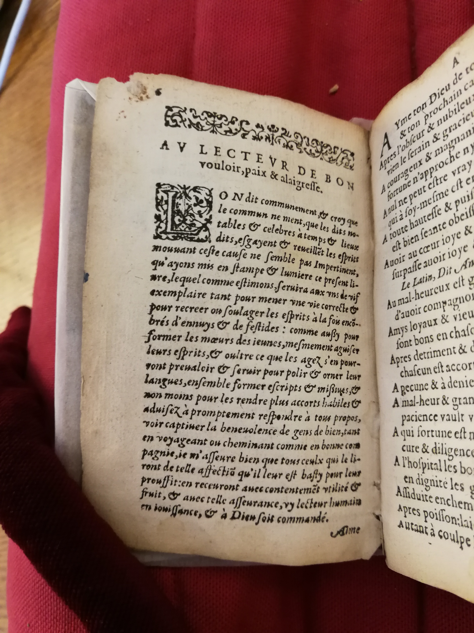1577 - Jean d’Ogerolles - Trésor de sentences dorées - Bibliothèque Sainte-Geneviève