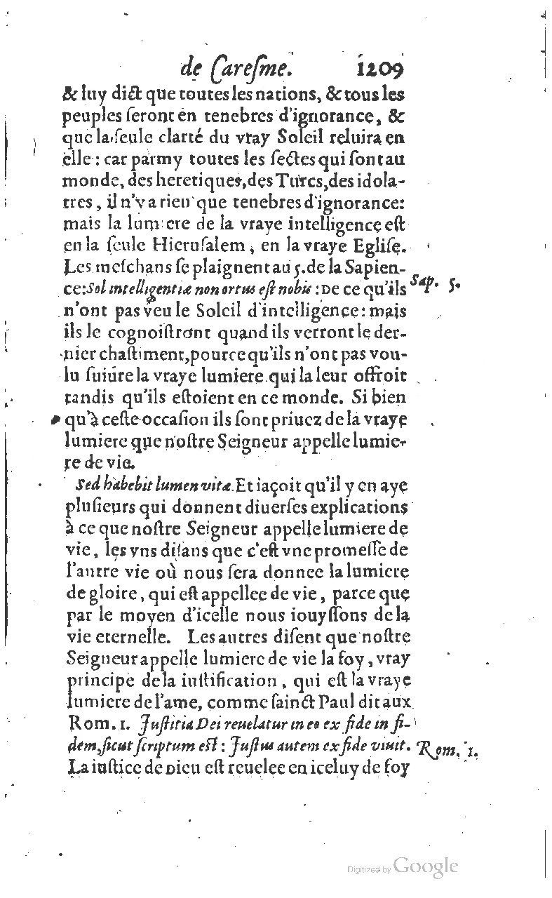1607 - Nicolas Du Fossé - Trésor quadragésimal - T 01 - BM Lyon
