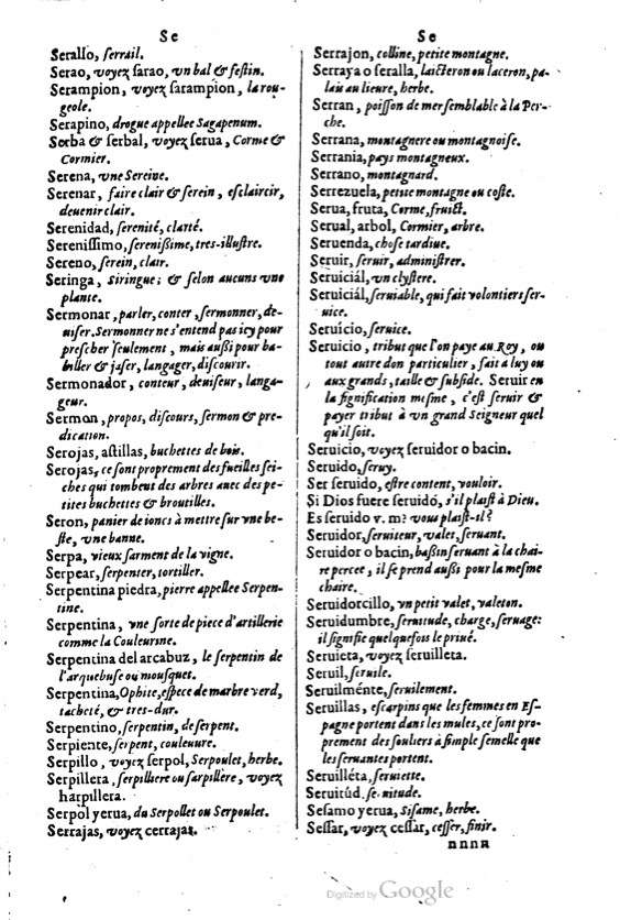 1621 - Adrian Tiffaine - Trésor des deux langues espagnole et française - BM Lyon