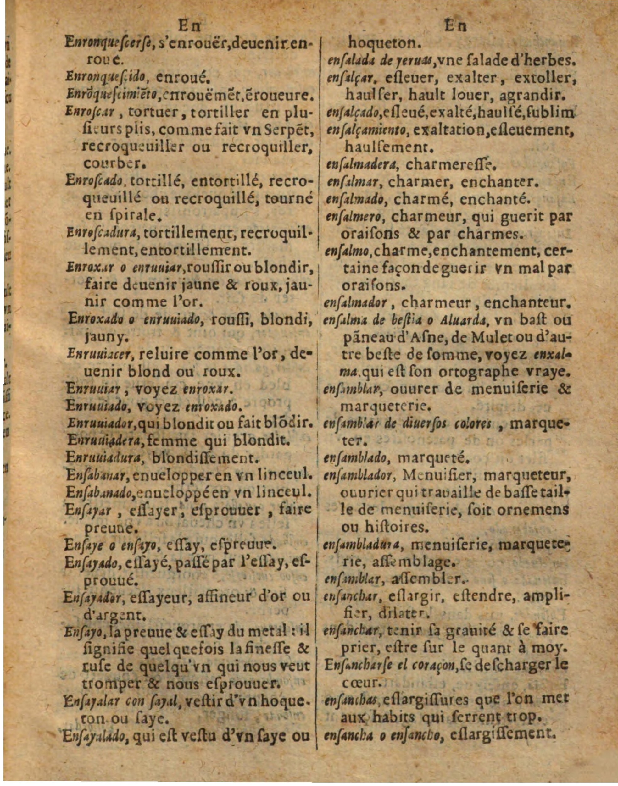 1625 - Hubert Antoine - Trésor des deux langues espagnole et française - Augsbourg