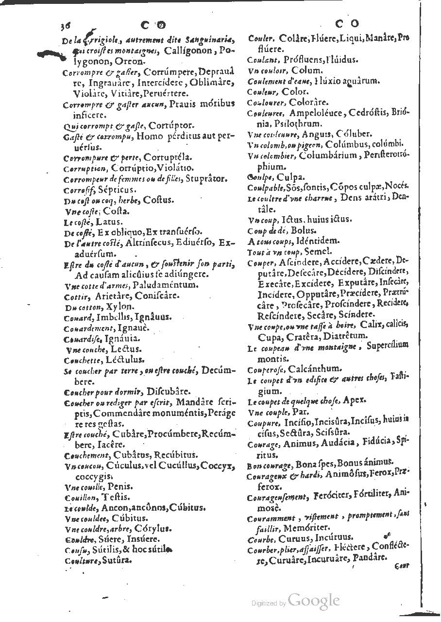 1564 - Henri Hylaire et Louis Cloquemin - Trésor des mots et traits français - BSB Munich