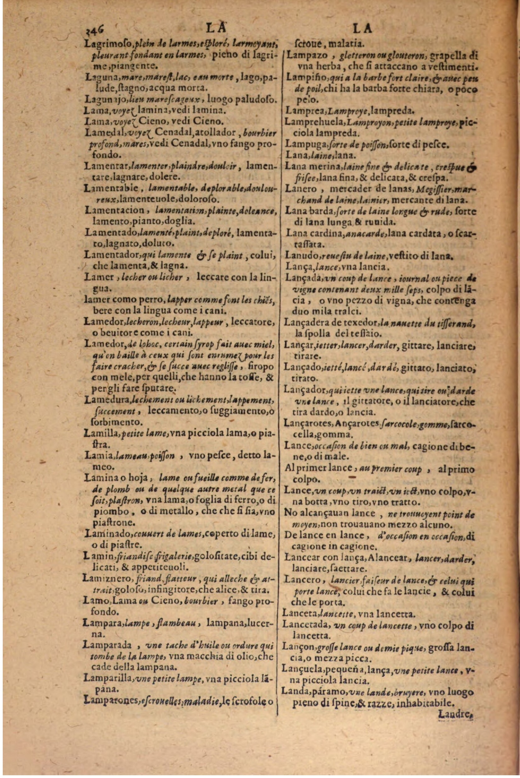 1606 - Samuel Crespin - Thresor des trois langues, francoise, italiene et espagnolle - BSB Munich