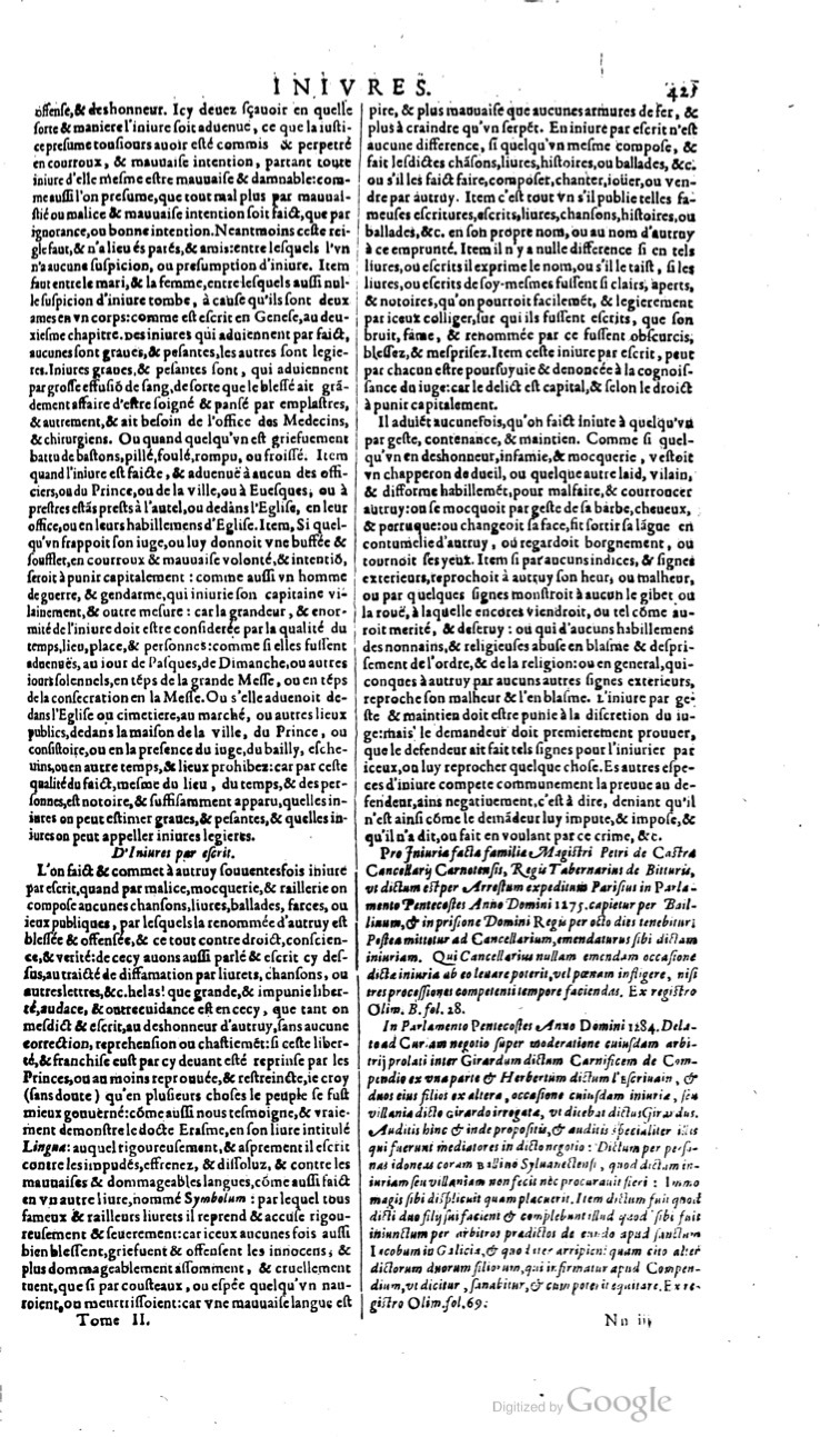 1629 - Veuve Nicolas Buon - Trésor du droit français (21754 T. 2) - BM Lyon