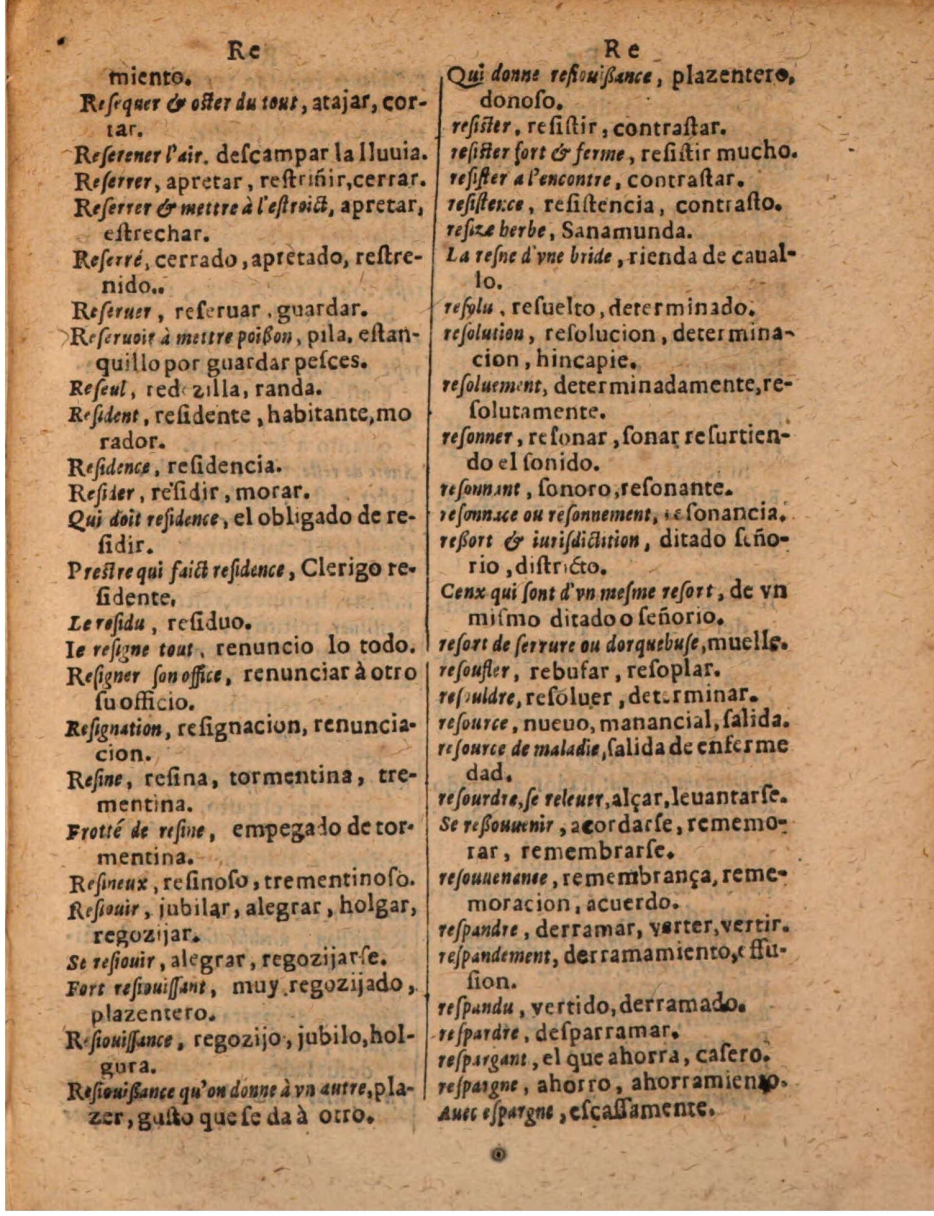 1624 - Hubert Antoine - Trésor des deux langues espagnole et française (Seconde partie) - BSB Munich
