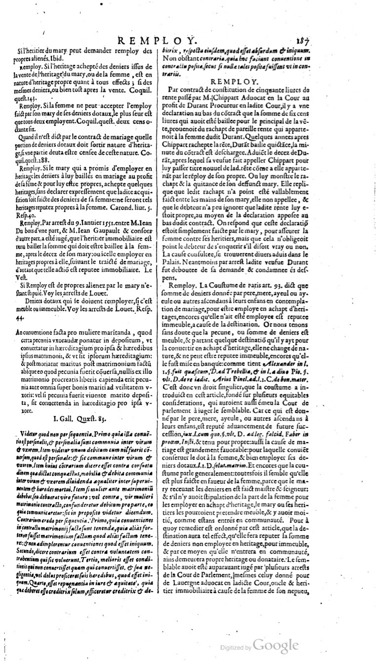 1629 - Veuve Nicolas Buon - Trésor du droit français (21754 T. 3) - BM Lyon